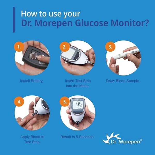 Dr. Morepen Gluco One BG 03 Blood Glucose Test Strips (50 Strips) - Image 3